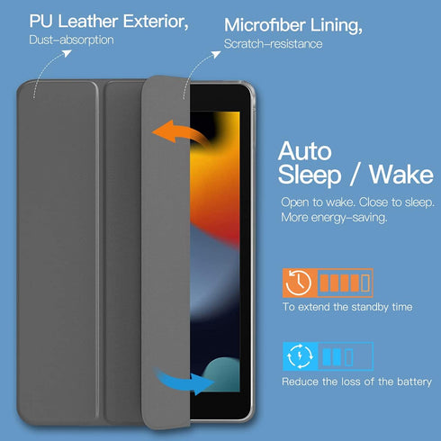TiMOVO iPad 10.2 Case for 9th/8th/7th Generation, Slim Translucent Hard PC Protective Smart Cover