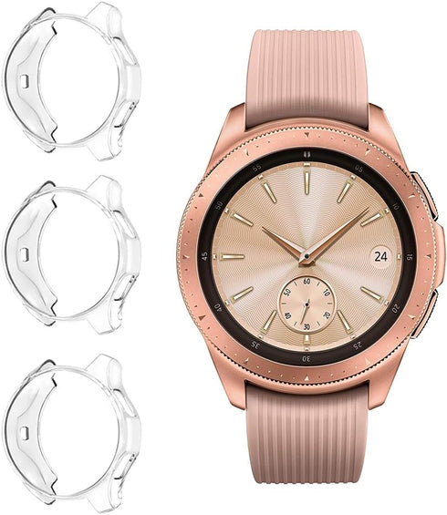 Suoman 3-Pack Clear TPU Case for Samsung Galaxy Watch 42mm, All-Around Protective Bumper Cover