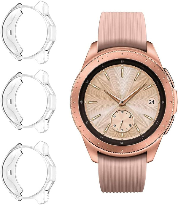Suoman 3-Pack Clear TPU Case for Samsung Galaxy Watch 42mm, All-Around Protective Bumper Cover
