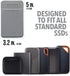 Slipdrive 5 3.2 - Portable Hard Drive Sleeve for Laptop - SSD Solid State Drive - Reusable Adhesive - x Stick on