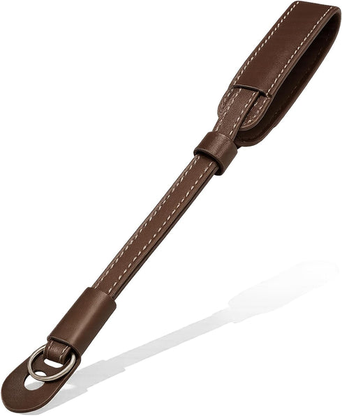 Brvlsoc Vintage Brown Leather Camera Wrist Strap Adjustable Safety Hand Strap for DSLR,
