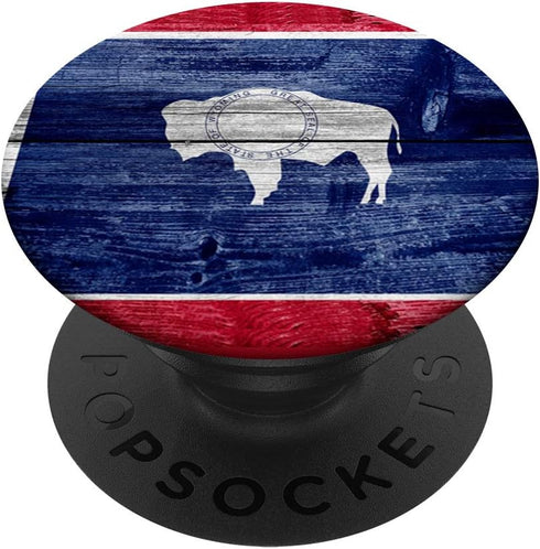 Wyoming Flag Vintage PopSocket PopGrip: Swappable Grip for Tablets & Phones