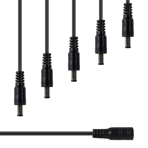ATNSINC 10Pairs 12v 2.1mm 5.5mm DC Power Cable Male Female Connectors x DC Pigtail Adapter for CCTV Security
