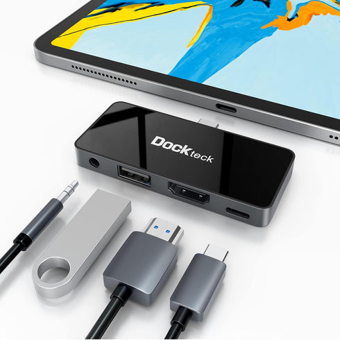 USB C Hub Adapter for iPad Pro 2021 2020 2018, 4 in 1 USB-C Hub with 100W Power Delivery