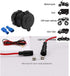 Dual USB Charger Socket Waterproof Power Outlet 12V/24V 2.1A for Car Boat Marine RV with Blue LED