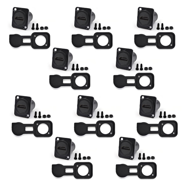 HDMI 2.0 Panel Threaded Fixed Mount Coupler, HDMI Panel Mount Adapter 4K@60Hz for TV Monitor Projector (10 Pack)