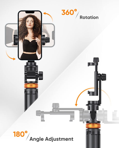 eucos 62" Phone Tripod, Tripod for iPhone & Selfie Stick with Remote, Extendable Cell Phone Stand & Ultimate Phone
