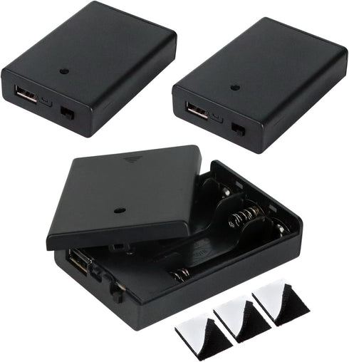 WYTUDTE 3 AA Battery Holder, 3 Pack Portable USB Battery Pack4.5-5V USB Battery