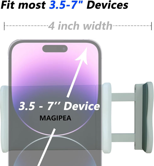 MAGIPEA Cell Phone Clip Bed Stand Holder, Flexible Long Arm Gooseneck Bracket Mount Clamp for Desk, Compatible with