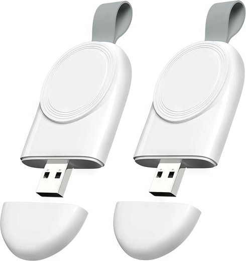 Wireless Charger for Apple Watch (2 Pack), USB Portable Magnetic Fast Charging Travel Car Chargers for iWatch