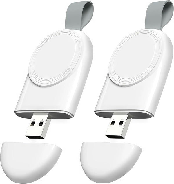 Wireless Charger for Apple Watch (2 Pack), USB Portable Magnetic Fast Charging Travel Car Chargers for iWatch
