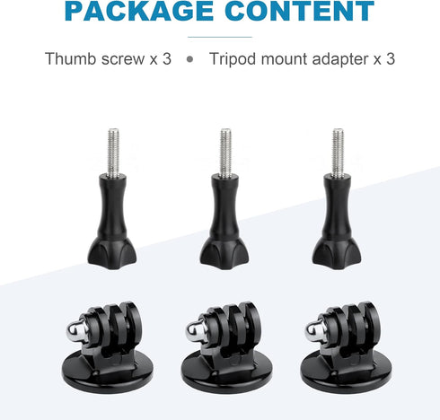 Tripod Mount Adapter for GoPro with Thumb Screws, Compatible with GoPro Hero 12 11 10 9 8 7 6 5 4 3 3+ 2 1