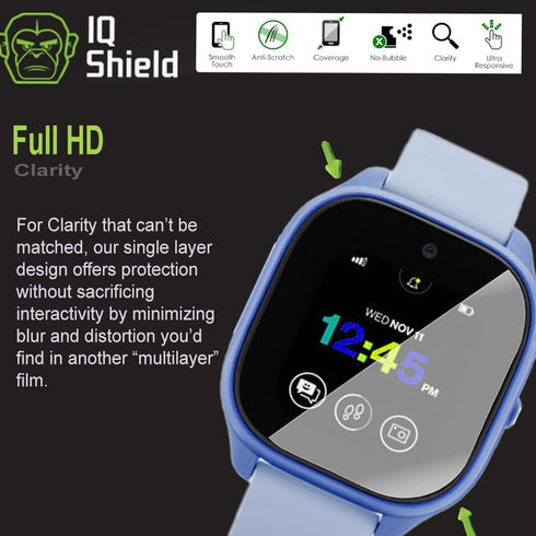 IQShield Screen Protector (6-Pack) Compatible with Verizon Gizmo Watch 2 - Anti-Bubble Clear TPU Film