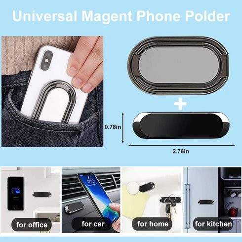 Phone Ring Holder Finger Kickstand, Foldable 360° Rotation Cellphone Grip, Compatible with iPhone, iPad, Smartphones