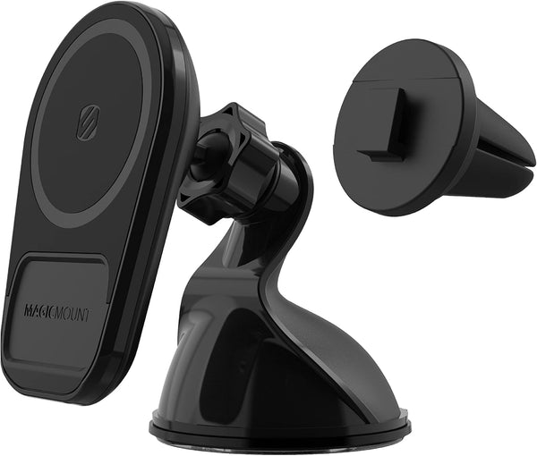 Scosche MQ5WDV-1 MagicMount Pro Charge5 - 15W Magnetic Qi-Certified Wireless Charging Phone Holder for Car