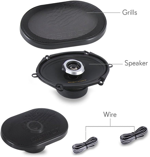 Lanzar 2-Way Universal Car Stereo Speakers - 200W 5” x 7” / 6” x 8” Universal OEM Quick Replacement Component Speakers