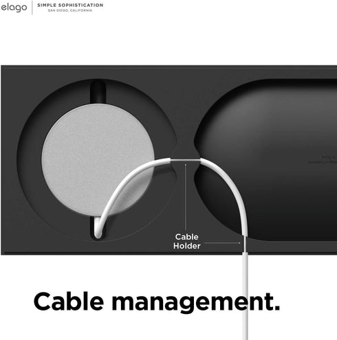 elago Charging Tray Compatible with MagSafe Charger for iPhone 15/14/13/12 and Other Wireless Charging Phones - Black