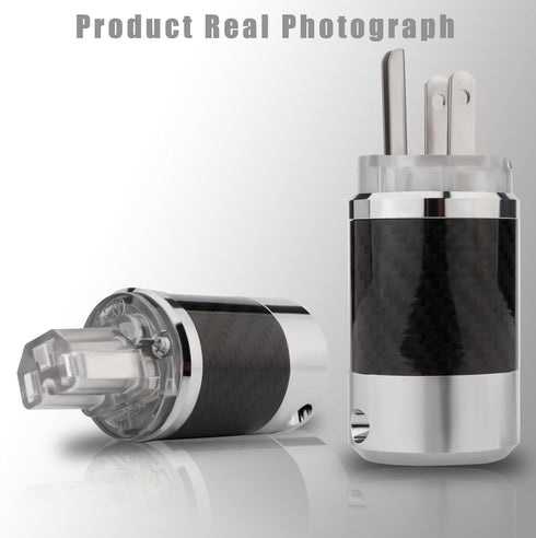 Monosaudio Audiophile Power Plug Black Carbon Fiber Transparent 10A/250V Audio Connector for DIY Power Cord