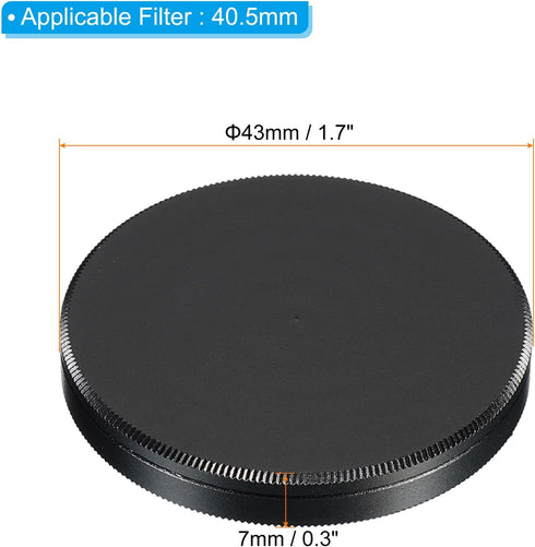 PATIKIL 40.5mm Lens Cap, 1pcs 40.5mm Camera Lens Cap Cover Universal Lens Filter Stack Cap Front Metal Protective Case Cover with Cleaning Cloth for Photography Camera Filter