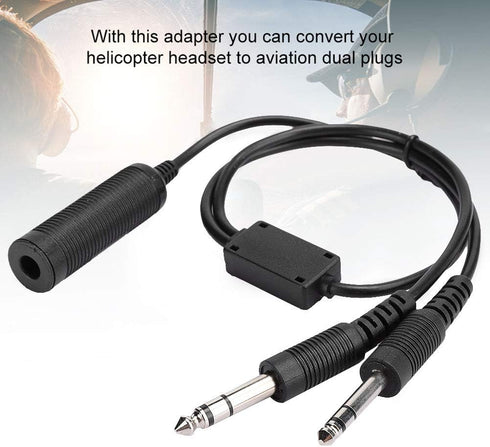 Headset Adapter Cable - U174 Helicopter to General Aviation Headset Adapter with Dual GA Plugs