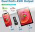 Gigastone USB C Car Charger 45W/6A Fast Car Charger Adapter, PD3.0 & QC3.0, Dual Port, Super Mini, Compatible with iPhone 15, 14,13,12,11,X,SE,8, Galaxy S23,S22,S21, Note,Pixel, LG,Motorola