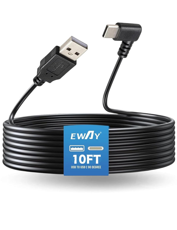 EWAY USB C Dash Cam Power Cord (9.8FT/3M), USB-A 2.0 to 90