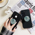Expandible Collapsible Clear Crystal Glitter Mobile Phone Grip Stand Holder for Smartphones & Tablets (Blue Gold