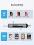 DSRKE 3.0 17/16/15, SD Card Reader, USB & USB C Dual Slots to Micro SD Card Adapter, Memory Card Reader for SD