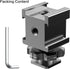 1/4"-20 3/8"-16 Triple Cold Shoe Mount Adapter, Cold Shoe Adapter Extension Bracket,Cold Shoe Mount Adapter