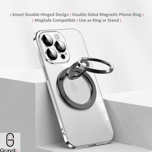 Gravit:e Ultra Strong Magnetic Phone Ring Holder and Stand, Instant Install and Removal, Adjustable Angles, Sleek