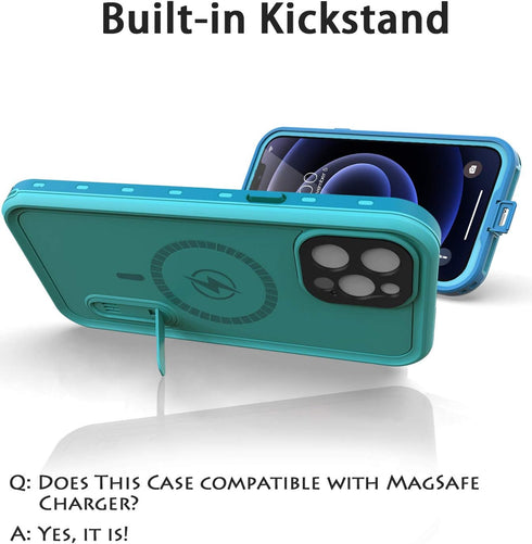 Diverbox Waterproof Case for iPhone 12 Pro Max - Durable Shockproof Cover with Kickstand and Screen Protector