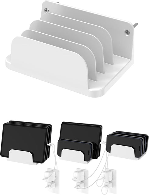NOTMBESTM Wall Mount Phone Holder for Smartphones and Tablets, Phone Shelf with 4-Slot