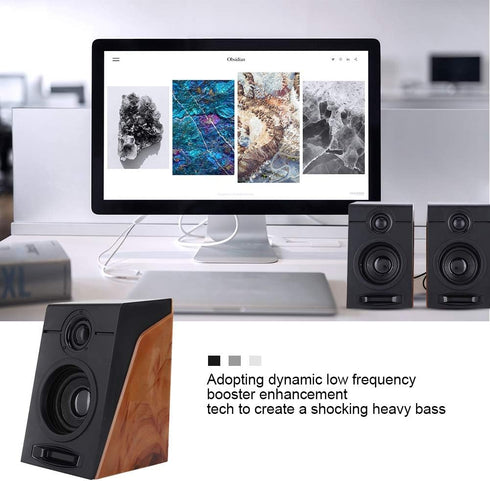 Computer Speakers, Heavy Bass Computer Speakers HiFi Sound Computer Subwoofer with Non-Slip Mat Suitable for TV, Computer, Tablet PC, Phone and Other Audio Devices