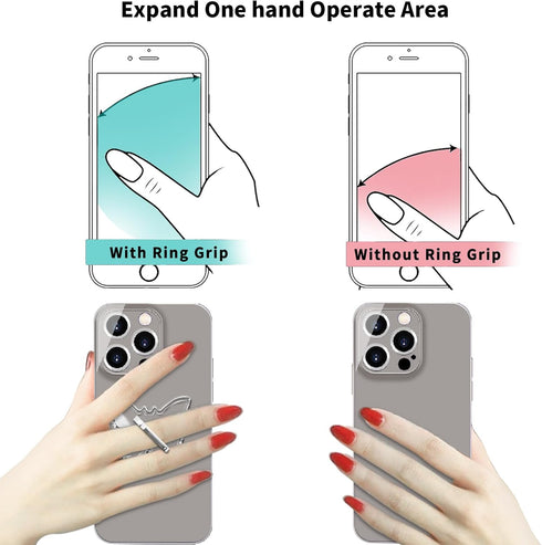 Transparent Clear Butterfly Phone Ring Grips Holder, Finger Ring Stand for Cell Phone Tablet Case