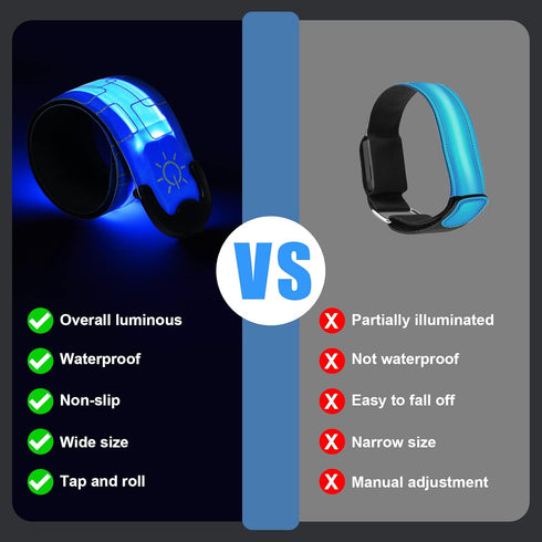 Light Up LED Slap Armband Safety for Kids Night Walking, Luminous Magic Strap for Running, Cycling, Jogging