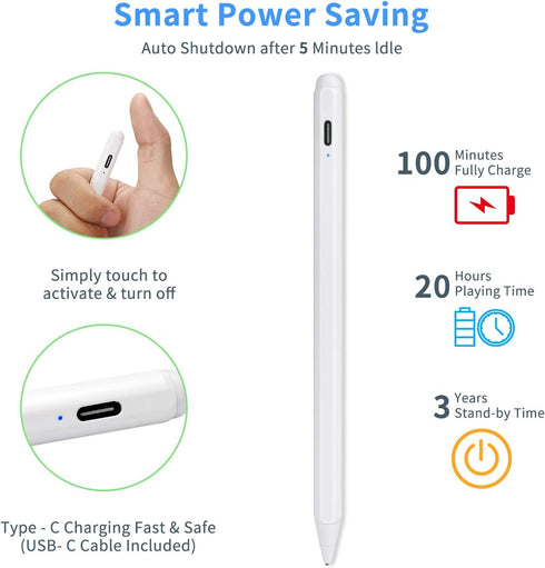 White Evach Capacitive Stylus Pencil for Lenovo Yoga Tab, High Sensitivity Digital Pencil with 1.5mm Ultra Fine Tip
