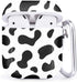 Compatible with Airpods 2 & 1 Shockproof TPU Gel Soft Case Cover with Carabiner Clip Keychain (Animal Print