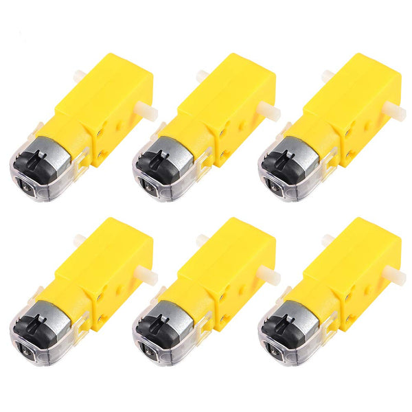 6 PCS DC Electric Motor, 3V-6V Dual Shaft Geared TT Magnetic Gearbox Engine for DIY Arduino Smart Car