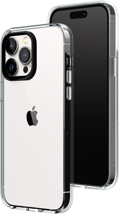 RhinoShield Crystal Clear Case for iPhone 14 Pro Max, Advanced Yellowing Resistance, High Transparency, Black Camera
