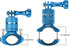 HSU Aluminum Bike Handlebar Mount for Gopro Hero 12/11/10/9/8/7/6/5/4 Session, 360 Degrees Rotary Rack Mount (Blue)