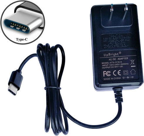 UpBright 5V 3A USB Type C AC/DC Adapter Compatible with Sony AC-E0530C 9-301-003-21 SRS-XB43 SRS-XB33 SRS-XB23 SRS-XB13 Extra BASS Bluetooth Speaker SRS-NS7 SRS-NB10 DC5V Power Supply Battery Charger