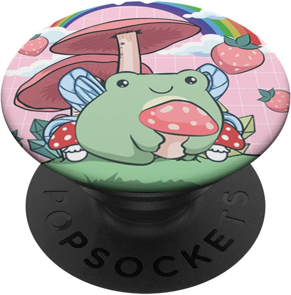 Cottagecore Aesthetic Kawaii Fairy Frog Mushrooms Fairycore PopSockets Standard PopGrip