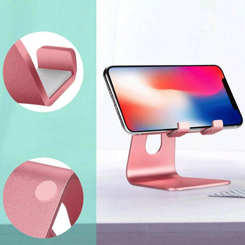 2020 Adjustable Cell Phone Stand, Aluminum Desk Holder for iPhone Xs Max, Xr, 8, 7, 6, 6s Plus, Silver