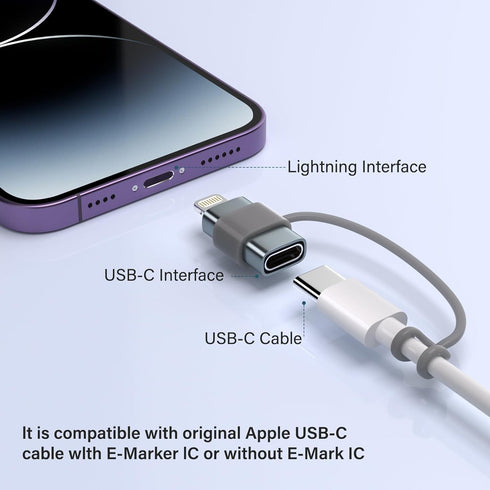 USB C to Lightning Adapter, 4 Pack, 1.8-2.2A 15W Fast Charging, Data Sync for iPhone/iPad, Anti-Lost Loop