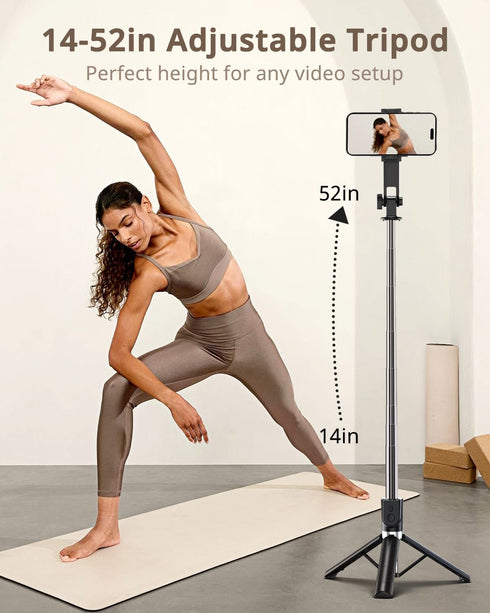 UBeesize 52'' Selfie Stick Tripod for iPhone and Android, Extendable Phone Tripod Stand with Remote, Portable Selfie