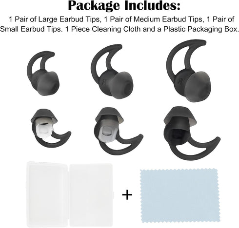 Earbud Tips Covers Replacement Tips, Silicone Ear Tips for Bose QC20 QC20i QC30 Soundsport SIE2 IE2 IE3 in Earphones