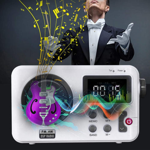 UXELY Shower Speaker - AM/FM Radio With LCD Display, Portable Stereo With Earphone Port for Home, Beach, Hot Tub