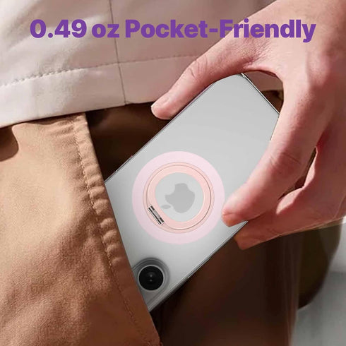 Jsoerpay Ultra-Thin Magnetic Phone Grip for MagSafe, Strong Magnet Phone Ring Holder, Includes Metal Ring Compatible