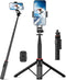 51” Selfie Stick Tripod, Aluminum Alloy Integrated Smartphone Tripod Stand with Wireless Remote Control for