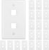 FGB 20-Pack 2-Port Keystone Wall Plate, Low-Profile Single Gang Wall Plates for RJ45, HDMI, Coax Inserts